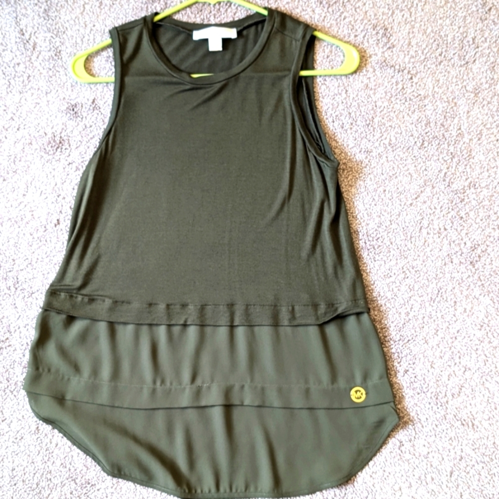 Michael Kors Army Green Tank Top - small